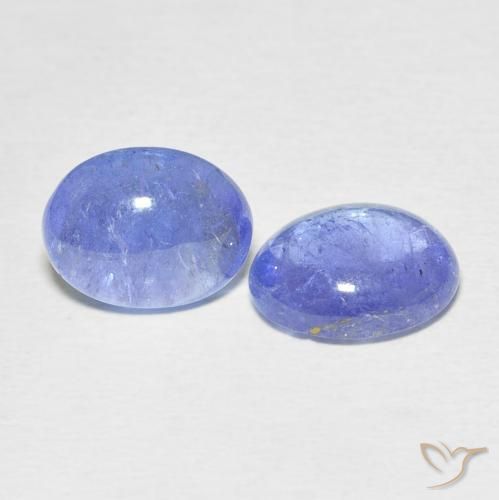 Pedras preciosas de Tanzanita Azul Violeta Intenso natural de 6.35 ct, oval, Transparente