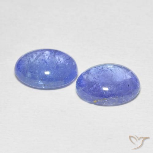 Pedras preciosas de Tanzanita Azul Violeta Intenso natural de 6.35 ct, oval, Transparente