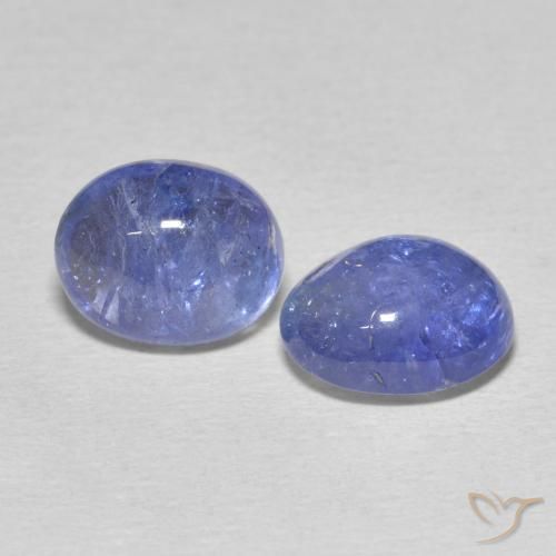 Pedras preciosas de Tanzanita Azul Violeta Intenso natural de 7.21 ct, oval, Transparente