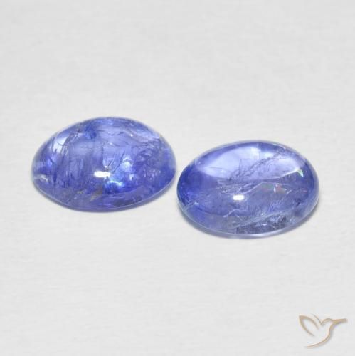 Pedras preciosas de Tanzanita Azul Violeta Intenso natural de 6.05 ct, oval, Transparente