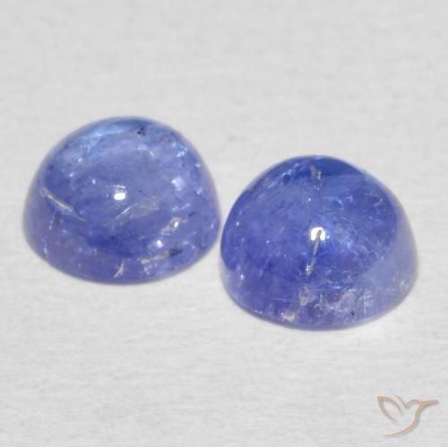 Pedras preciosas de Tanzanita Azul Violeta Intenso natural de 1.53 ct, Corte Redondo, Transparente