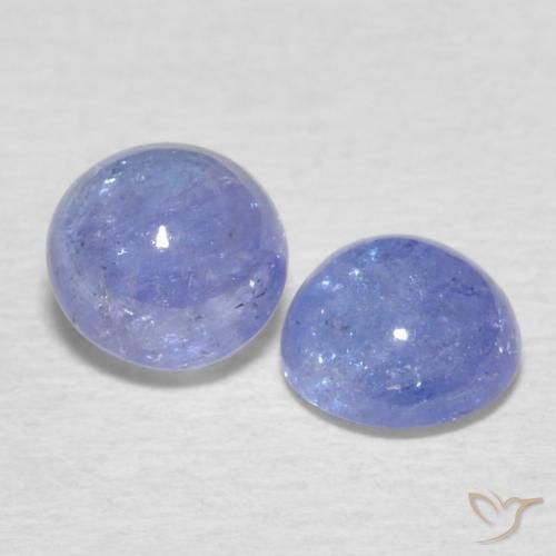 Pedras preciosas de Tanzanita Azul Violeta Intenso natural de 1.39 ct, Redondo, Transparente
