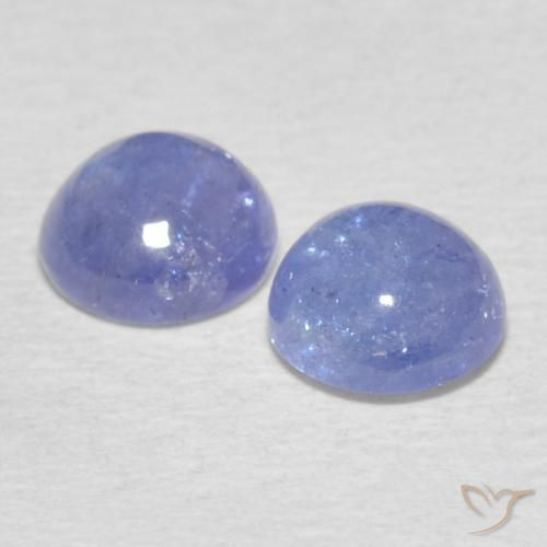 Pedras preciosas de Tanzanita Azul Violeta Intenso natural de 1.39 ct, Redondo, Transparente