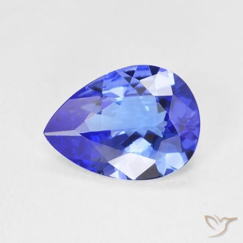 2.30ct Natural azul vivo Tanzanita, Formato de pêra, VVS