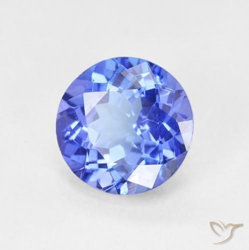 Tanzanita azul intenso Natural 2.07ct, Redondo, VVS