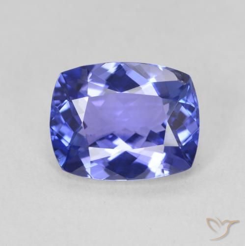 2.04ct Natural Azul profundo Tanzanita, Almofada, VVS