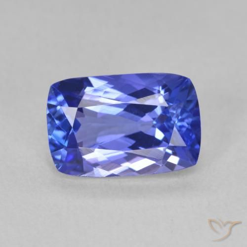 2.19ct Natural Azul Violeta Profundo Tanzanita, Almofada, VVS