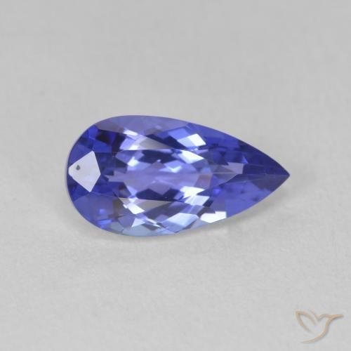 Tanzanita Azul Violeta Profundo Natural 1.77ct, Formato de pêra, VVS