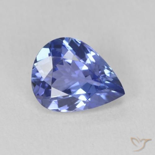 Tanzanita Violeta Azul Natural 1.72ct, Formato de pêra, VVS