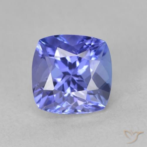 1.59ct Natural Azul Violeta Profundo Tanzanita, Almofada, VVS