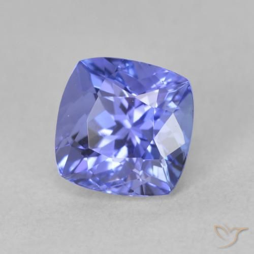 Tanzanita Azul Violeta Profundo Natural 1.59ct, Almofada, VVS