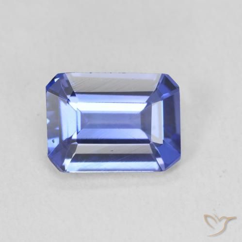 Tanzanita azul natural 1,52ct, corte esmeralda, VVS-VS