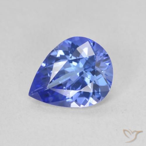1.64ct Natural Azul Violeta Profundo Tanzanita, Formato de pêra, VVS