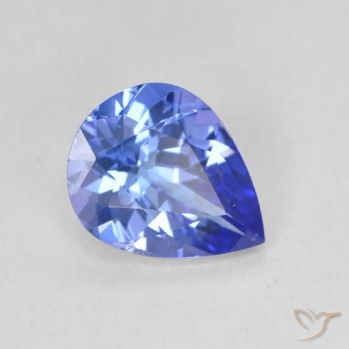 Tanzanita Azul Violeta Profundo Natural 1.64ct, Formato de pêra, VVS