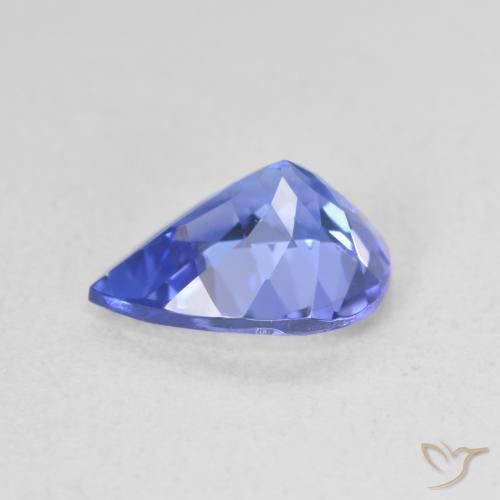Tanzanita Azul Violeta Profundo Natural 1.64ct, Formato de pêra, VVS