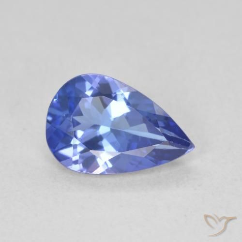 Tanzanita Azul Violeta Profundo Natural 1.36ct, Formato de pêra, VVS