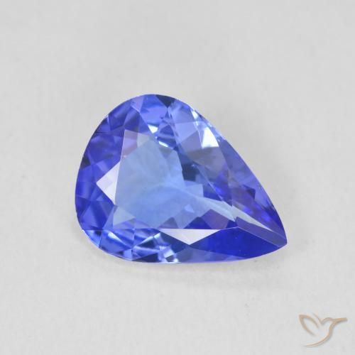 Tanzanita Azul Violeta Profundo Natural 1.73ct, Formato de pêra, VVS