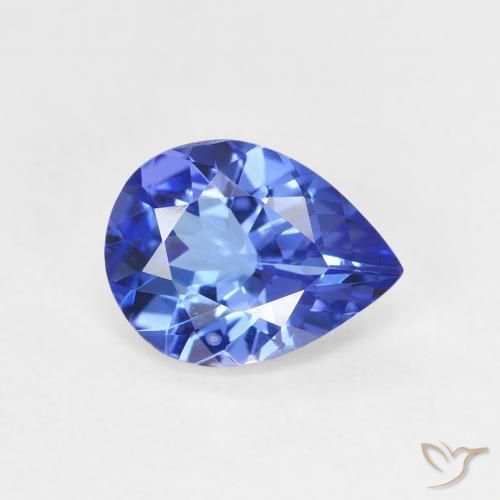 Tanzanita Azul Violeta Profundo Natural 1.53ct, Formato de pêra, VVS
