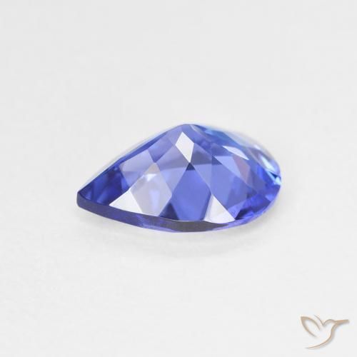 Tanzanita Azul Violeta Profundo Natural 1.53ct, Formato de pêra, VVS