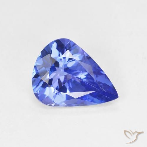 Tanzanita Azul Violeta Profundo Natural 1.51ct, Formato de pêra, VVS
