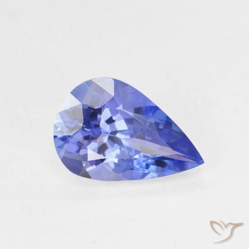 Tanzanita Azul Violeta Profundo Natural 1.31ct, Formato de pêra, VVS