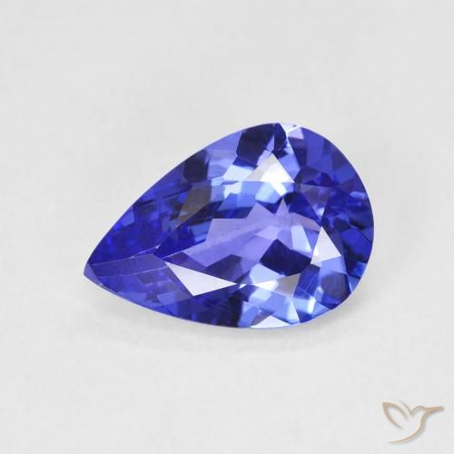 1.77ct Natural azul vivo Tanzanita, Formato de pêra, VVS