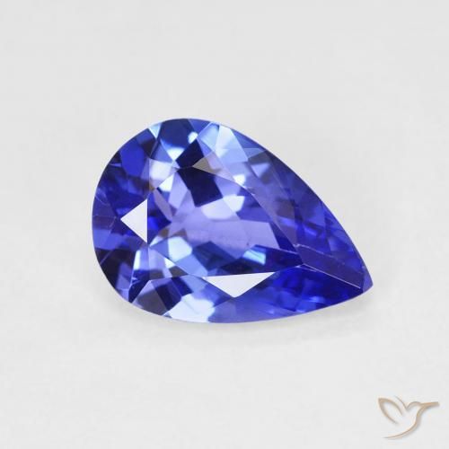 Tanzanita azul vivo Natural 1.77ct, Formato de pêra, VVS