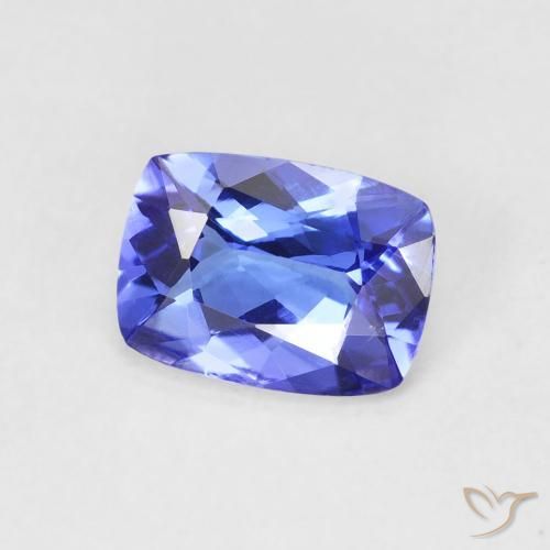 Tanzanita azul intenso Natural 1.33ct, Almofada, VVS-VS