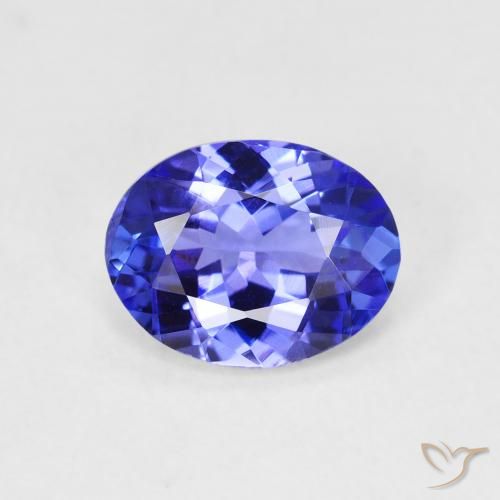 Tanzanita azul natural 1,73ct, corte oval, VVS
