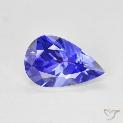 Tanzanita azul vivo Natural 1.18ct, Formato de pêra, VVS