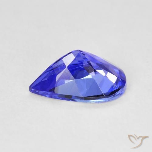 Tanzanita azul vivo Natural 1.18ct, Formato de pêra, VVS