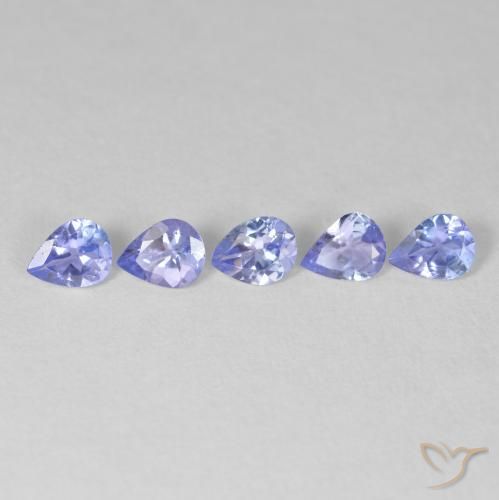 Pedras preciosas de Tanzanita Azul profundo natural de 1.43 ct, Formato de pêra, VVS-VS