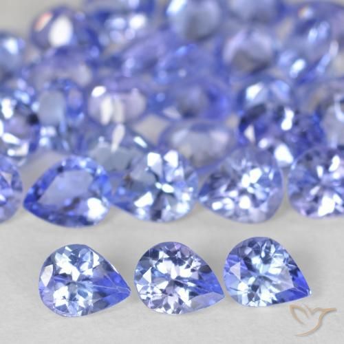 Pedras preciosas de Tanzanita Roxo Elétrico Azul natural de 8.59 ct, Formato de pêra, VS