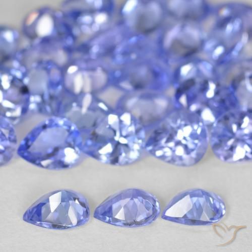 Pedras preciosas de Tanzanita Roxo Elétrico Azul natural de 8.59 ct, Formato de pêra, VS