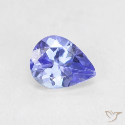 Tanzanita Violeta Azul Natural 0.43ct, Formato de pêra, VVS-VS