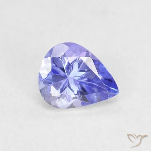 Tanzanita Violeta Azul Natural 0.41ct, Formato de pêra, VVS-VS