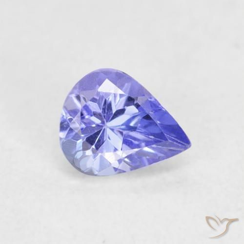 Tanzanita Violeta Azul Natural 0.42ct, Formato de pêra, VVS-VS