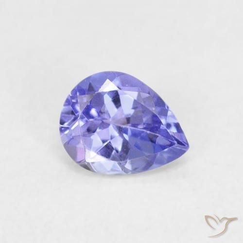 Tanzanita Azul elétrico Natural 0.36ct, Formato de pêra, VVS-VS