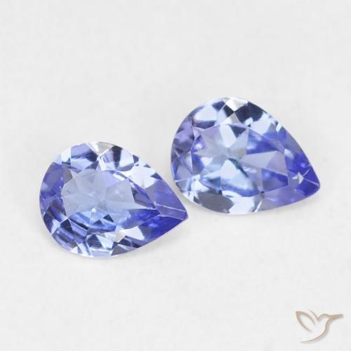 Pedras preciosas de Tanzanita azul intenso natural de 0.53 ct, Formato de pêra, VS