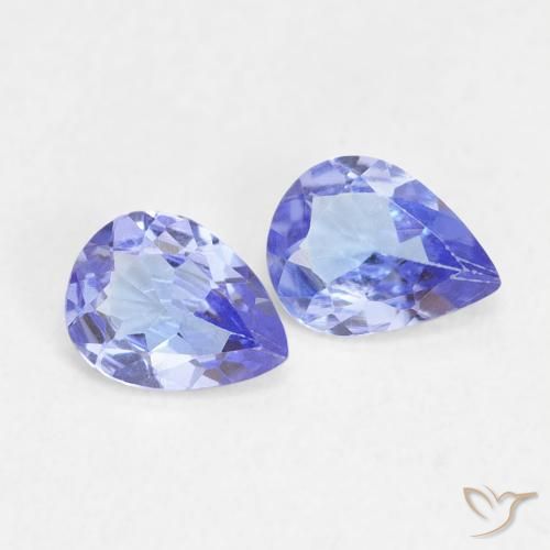 Pedras preciosas de Tanzanita azul intenso natural de 0.52 ct, Formato de pêra, VVS-VS