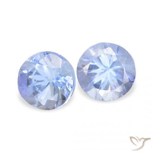 Pedras preciosas de Tanzanita Azul claro natural de 0.30 ct, Redondo, VS