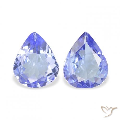0.52ctw Natural Violeta Azul Tanzanita, Formato de pêra, VS