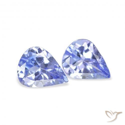 Pedras preciosas de Tanzanita Pastel Azul natural de 0.66 ct, Formato de pêra, VS
