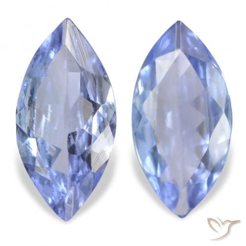 Pedras preciosas de Tanzanita Azul claro natural de 0.69 ct, Marquesa, VVS-VS
