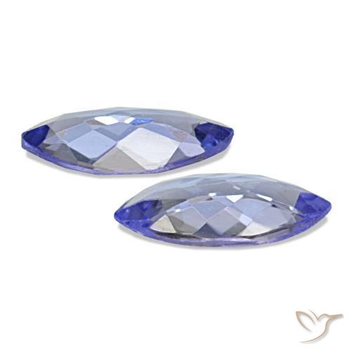 Pedras preciosas de Tanzanita Roxo Elétrico Azul natural de 0.60 ct, Marquesa, VS