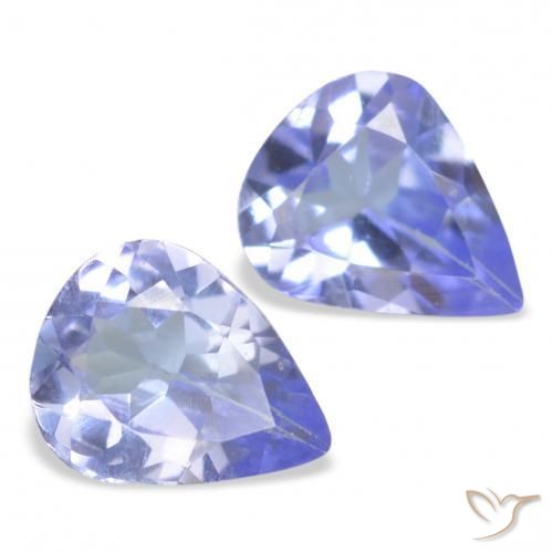 Pedras preciosas de Tanzanita Azul claro natural de 0.48 ct, Formato de pêra, VS