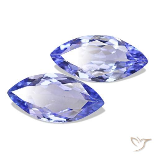 Pedras preciosas de Tanzanita Azul Violeta Intenso natural de 0.66 ct, Marquesa, VS