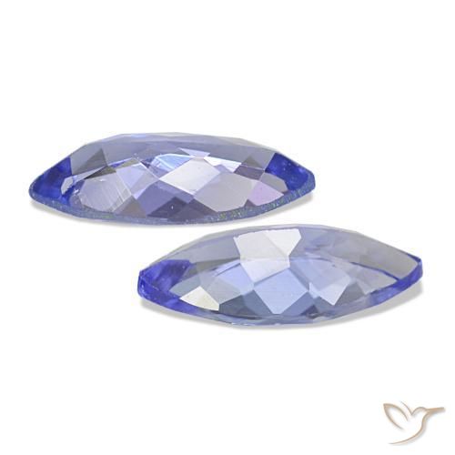 Pedras preciosas de Tanzanita Azul Violeta Intenso natural de 0.66 ct, Marquesa, VS
