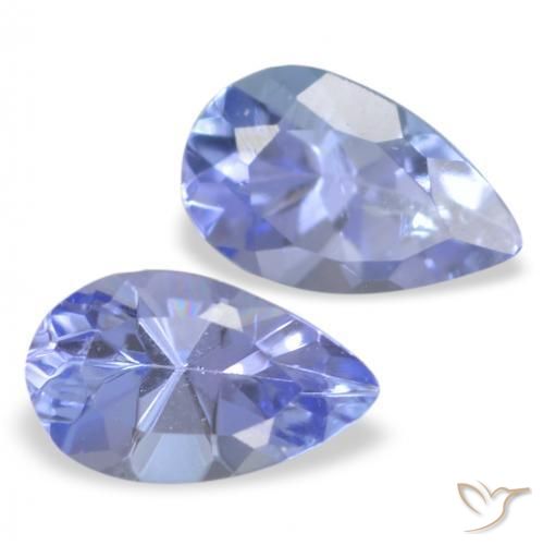 Pedras preciosas de Tanzanita Azul claro natural de 0.43 ct, Formato de pêra, VS