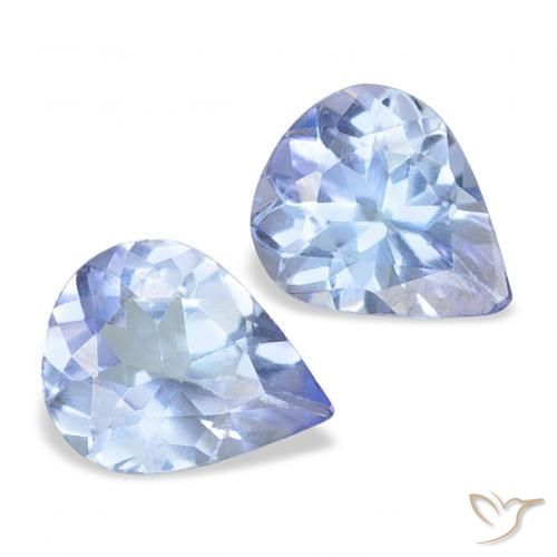 Pedras preciosas de Tanzanita Pastel Azul natural de 0.64 ct, Formato de pêra, VS